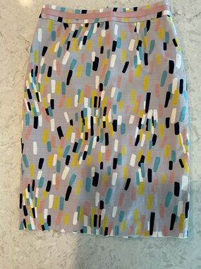 Boden Career/Partying Grey Multi Colored Abstract Confetti Pencill Skirt Size 4